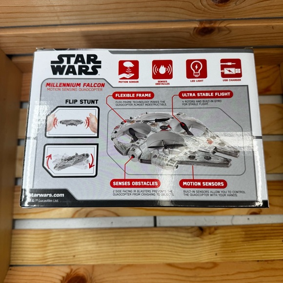 NEW Disney Star Wars Millennium Falcon Motion Sensing Stunt Drone Quadcopter Toy - Picture 2 of 8